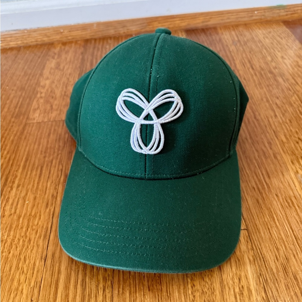 Green Baseball Cap with White Embroidery